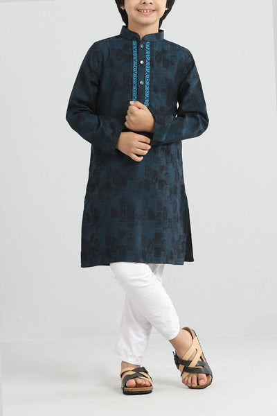 Boy's Panjabi : Navy & Brown  (0-15 Years)