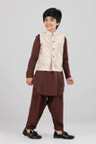 Boys Kurta Set : Navy Blue & Brown  (4-15 Years)