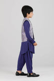 Boys Kurta Set : Navy Blue & Brown  (4-15 Years)