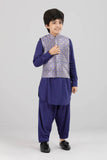 Boys Kurta Set : Navy Blue & Brown  (4-15 Years)