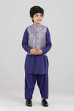 Boys Kurta Set : Navy Blue & Brown  (4-15 Years)