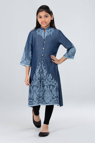 Girl's Ethnic Tops : Indigo ( 2-4 Years)