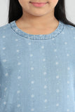 Girl's Top : Sky Blue & Indigo ( 2-8 Years)