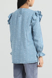 Girl's Top : Sky Blue & Indigo ( 2-8 Years)