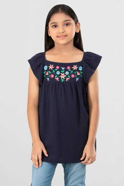 Girl's Tops : Navy Blue ( 2-8 years)