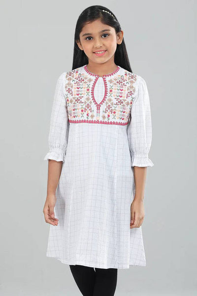 Girls ethnic tops : Navy check & White Check (2-8 years)