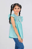 Girls Top (2-8 Years) : Turquoise & White