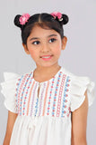 Girls Top (2-8 Years) : Turquoise & White