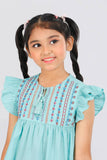 Girls Top (2-8 Years) : Turquoise & White