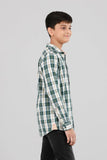 Junior Boy's Shirt (10-14 Years): Green Check