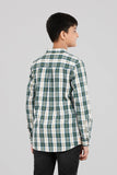 Junior Boy's Shirt (10-14 Years): Green Check