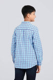 Junior Boys Casual Shirt (10-14 Years) : Blue Check