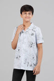 Junior Boys Casual Shirt (10-14 Years) : Floral Stripe