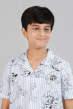 Junior Boys Casual Shirt (10-14 Years) : Floral Stripe