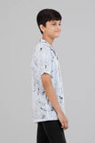 Junior Boys Casual Shirt (10-14 Years) : Floral Stripe