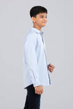 Junior boys shirt : Sky blue &  White ( 10-14 years)