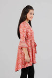 Junior Girls Ethnic (10-14 Years) : Peach Printed & Olive Printed