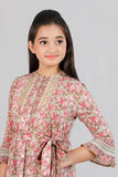 Junior Girls Ethnic (10-14 Years) : Peach Printed & Olive Printed