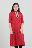 Junior Girls Ethnic Tops (10-14 Years) : Chilli Pepper & Blue Depth