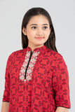 Junior Girls Ethnic Tops (10-14 Years) : Chilli Pepper & Blue Depth