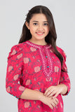 Junior Girls Ethnic Tops (10-14 Years) : Rose Red Printed  & R Blue Printed