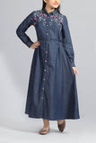 Junior Girls Long Dress : Sky blue & Indigo (10-14 Years)