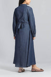 Junior Girls Long Dress : Sky blue & Indigo (10-14 Years)