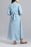 Junior Girls Long Dress : Sky blue & Indigo (10-14 Years)