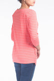 LADIES KNITTED T-SHIRT CORAL -WOMEN'S T-SHIRT - YC - Yellow Clothing