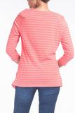 LADIES KNITTED T-SHIRT CORAL