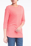 LADIES KNITTED T-SHIRT CORAL