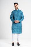 Men's panjabi : Aqua forest & Sail