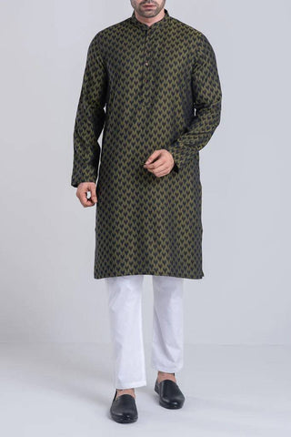 Men's Panjabi : Black Olive