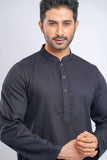 Men's Panjabi : Black & Porcelain