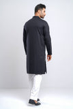 Men's Panjabi : Black & Porcelain