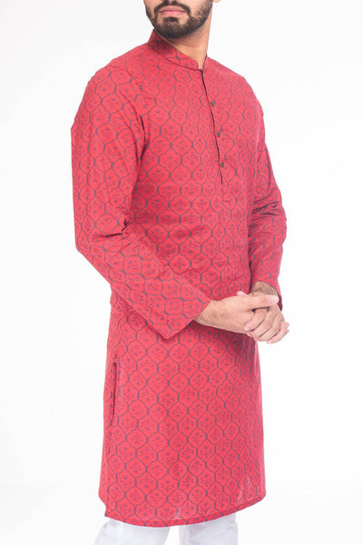 MEN'S PANJABI BRICK RED