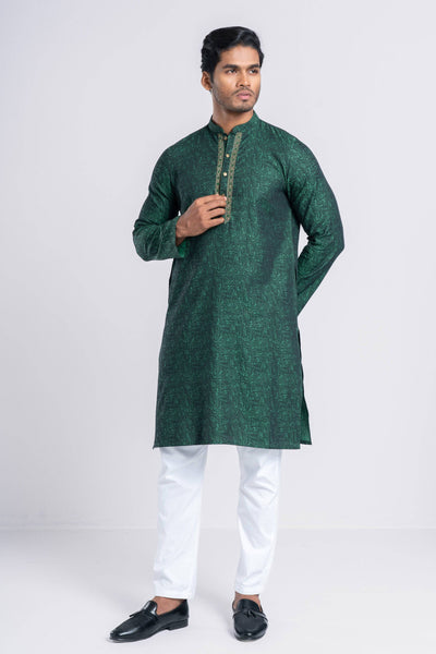 Men's panjabi : DEEP GREEN