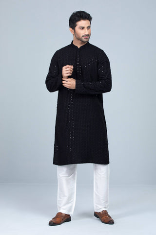 Men's Panjabi : Jet Black