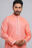 Men's Panjabi : Lilac, Harvest Gold & Apricot Peach