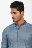 Men's Panjabi : Mineral green & Blue moon