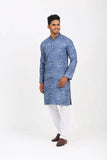 Men's Panjabi : Mineral green & Blue moon