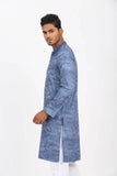 Men's Panjabi : Mineral green & Blue moon