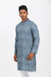 Men's Panjabi : Mineral green & Blue moon