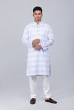 Men's Panjabi : Sky Blue & Black Red