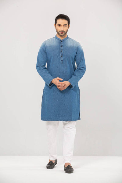 Men's Panjabi ( slim fit ) : Indigo