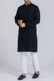 Men's Panjabi (slim fit ) : Pearl White & Zet Black