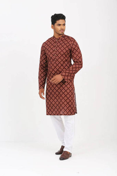 Men's Panjabi ( slim fit ): Walnut