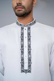 Men's Panjabi ( slim fit)  :  White & DK Purple