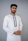 Men's Panjabi ( slim fit)  :  White & DK Purple