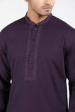 Men's Panjabi ( slim fit)  :  White & DK Purple